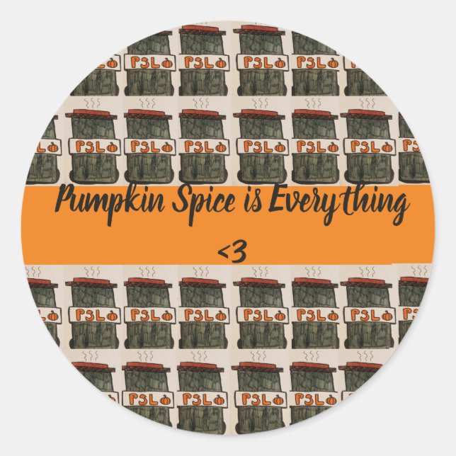 Pumpkin Spice is everything pattern sticker  (Front)
