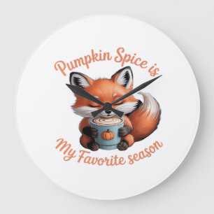 Pumpkin Spice Is My Favourite Season Fall Classic Large Clock