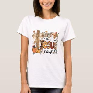 Pumpkin Spice Jesus Christ Funny Fall Thanksgiving T-Shirt