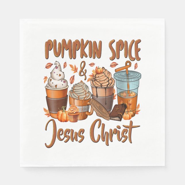 Pumpkin Spice Jesus Christ Napkin (Front)