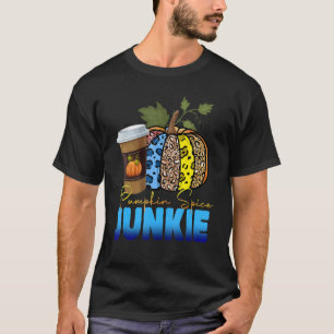 Pumpkin Spice Junkie Pumpkin Spice Latte Leopard P T-Shirt