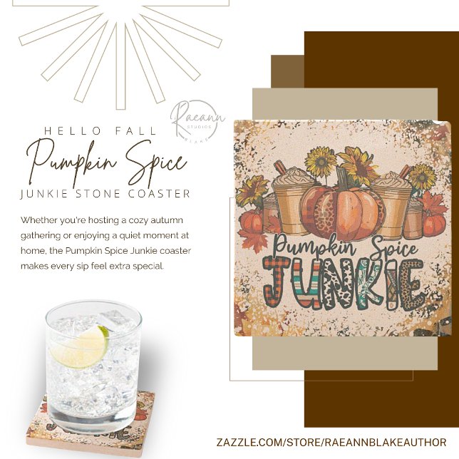 Pumpkin Spice Junkie Stone Coaster (Creator Uploaded)