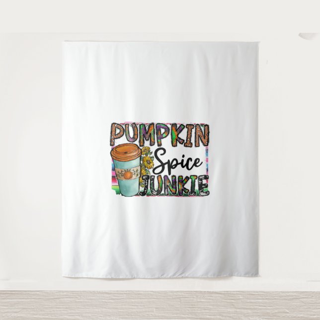 Pumpkin Spice Junkie Tapestry (Front)