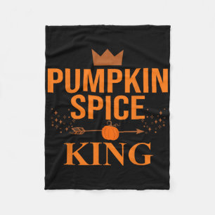 Pumpkin Spice King Coffee Lover Halloween And Than Fleece Blanket