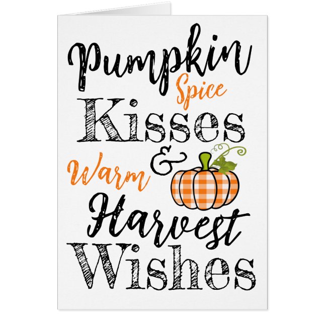 Pumpkin Spice Kisses Card (Front)