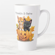 Pumpkin & Spice Kittens Jack-o-Lantern Latte Mug