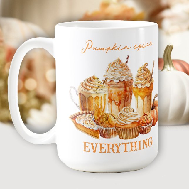 Pumpkin Spice Large Coffee Mug Text Name (Pumpkin Spice Large Coffee Mug Text Name)