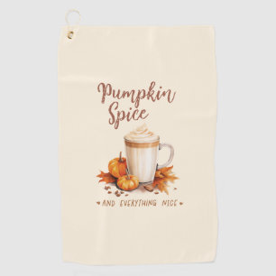 Pumpkin Spice – Latte & Autumn Foliage Golf Towel