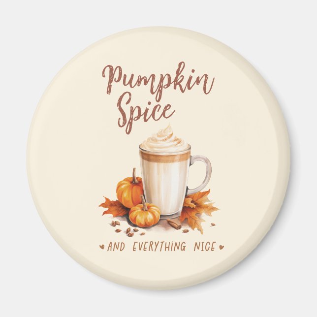 Pumpkin Spice – Latte & Autumn Foliage Magnet (Front)