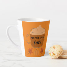 Pumpkin Spice Latte Autumn Leaves and Pumpkin