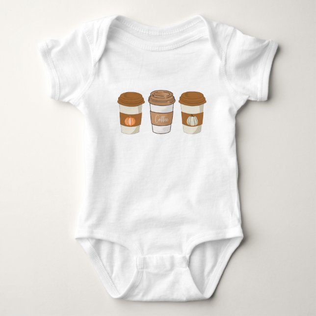 Pumpkin Spice latte, Coffe  Baby Bodysuit (Front)