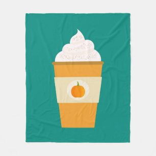 Pumpkin spice latte coffee fleece blanket
