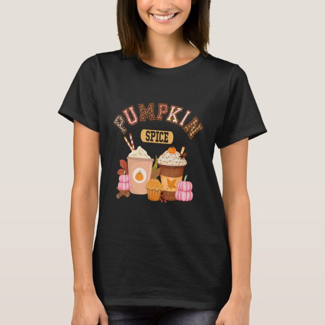 Pumpkin Spice Latte Coffee Halloween Hello Fall Se T-Shirt (Front)