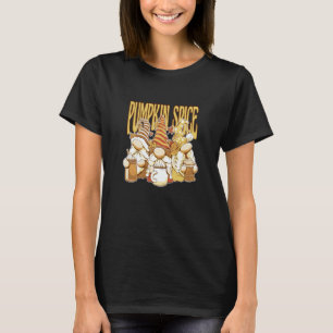 Pumpkin Spice Latte Coffee Latte Iced Fall Gnomes T-Shirt