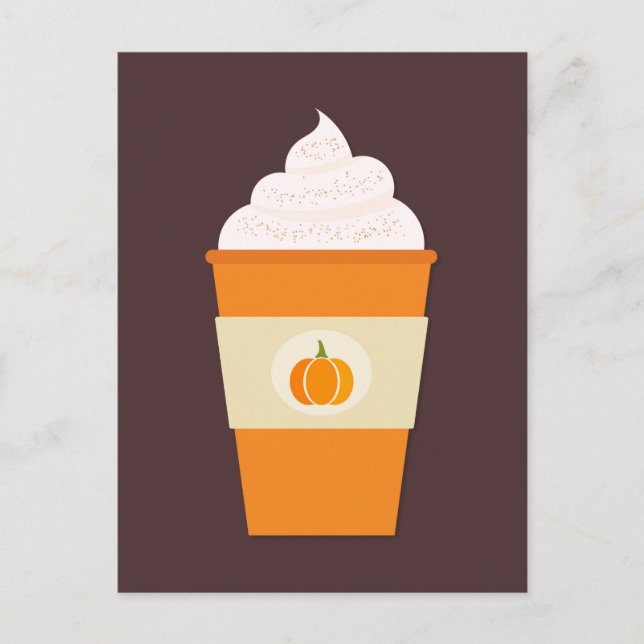 Pumpkin spice latte coffee  postcard (Front)