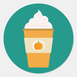 Pumpkin spice latte coffee Poster Classic Round Sticker