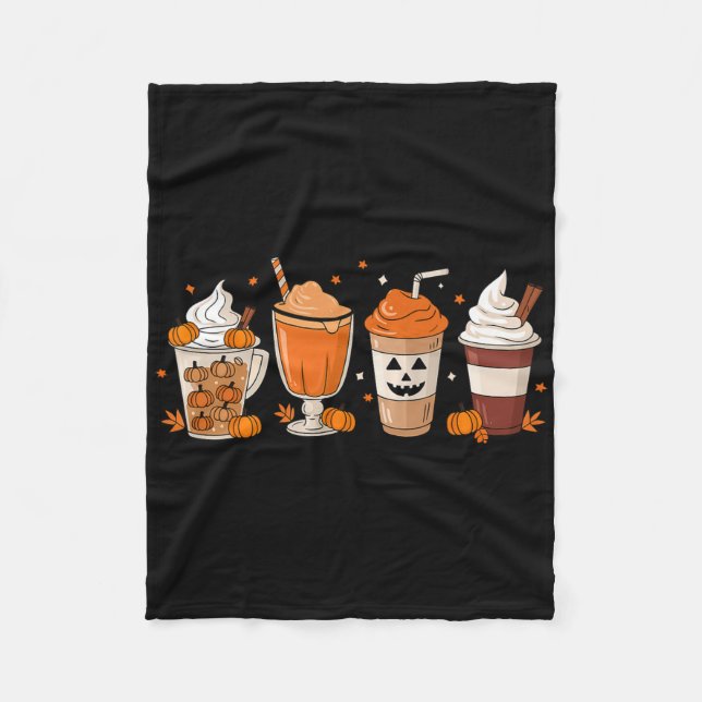 Pumpkin Spice Latte Fall Coffee Pumpkin Spice Than Fleece Blanket (Front)