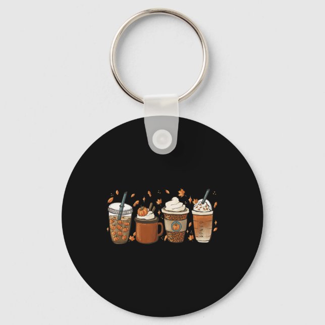 Pumpkin Spice Latte Fall Coffee Pumpkin Spice Than Key Ring (Front)