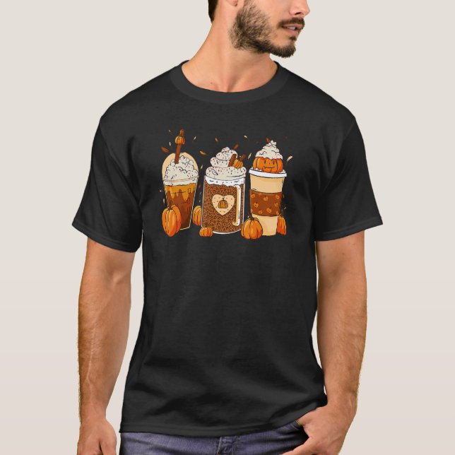 Pumpkin Spice Latte Fall Coffee Thanksgiving For W T-Shirt (Front)
