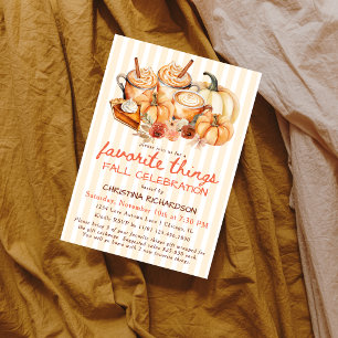 Pumpkin Spice Latte Fall Favourite Things Party Invitation