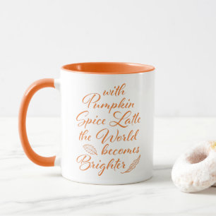 Pumpkin Spice Latte Fall Orange White Mug