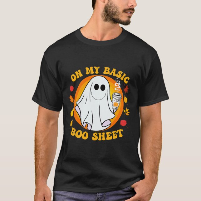 Pumpkin Spice Latte Fall Vibe Halloween Fun Basic  T-Shirt (Front)
