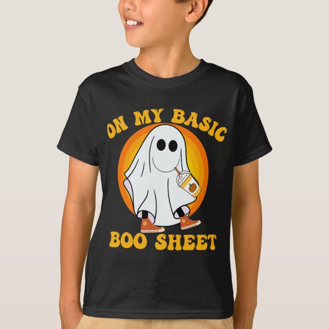 Pumpkin Spice Latte Fall Vibe Halloween Fun Basic  T-Shirt (Front)