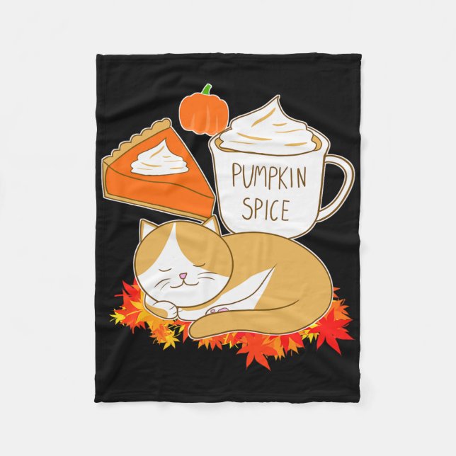 Pumpkin Spice Latte  Fleece Blanket (Front)
