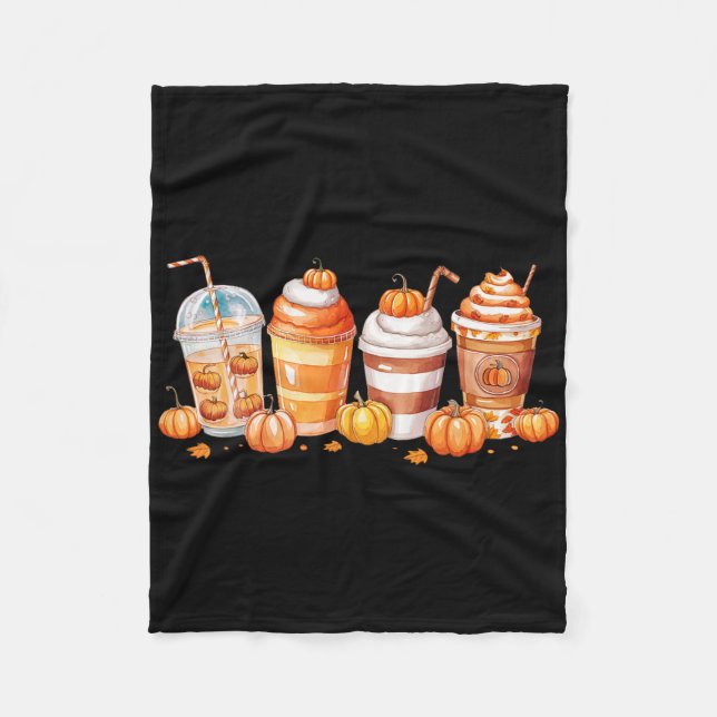 Pumpkin Spice Latte  Fleece Blanket (Front)