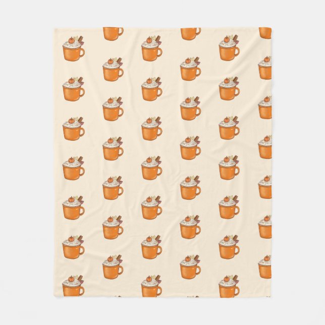 Pumpkin Spice Latte Fleece Blanket (Front)