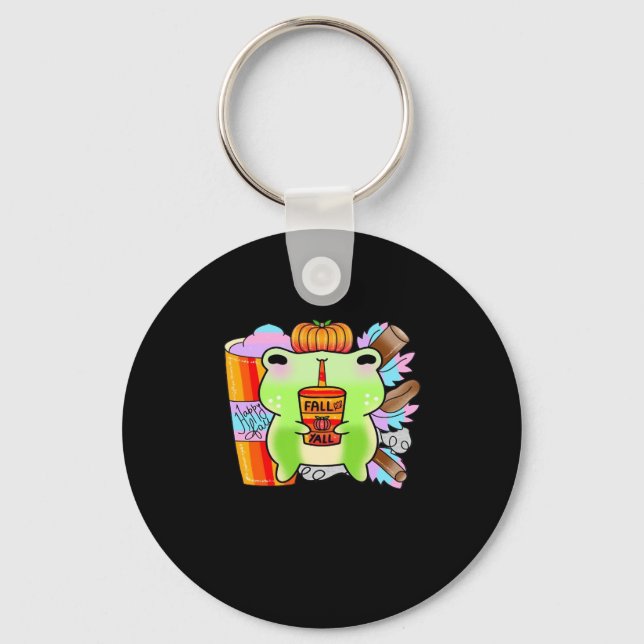 Pumpkin Spice Latte Froggy Lover Key Ring (Front)