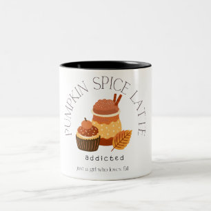 pumpkin spice latte girl fall lover  Two-Tone coffee mug