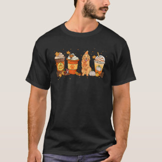 Pumpkin Spice Latte Golden Retriever Fall Thanksgi T-Shirt
