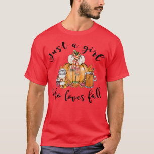 Pumpkin Spice Latte, Just A Women Who Loves Fall,C T-Shirt