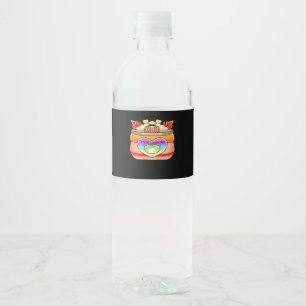 Pumpkin Spice Latte Loving Frog Water Bottle Label