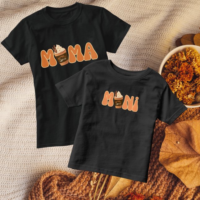Pumpkin Spice Latte Mama and Mini Fall Matching T-Shirt (Creator Uploaded)