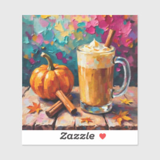 Pumpkin Spice Latte On a Colourful Background