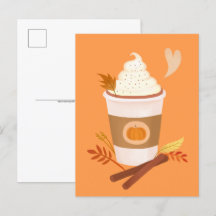 Pumpkin Spice Latte Orange Postcard