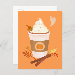 Pumpkin Spice Latte Orange Postcard