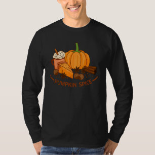 Pumpkin Spice Latte Pie Cinnamon Autumn Fall Thank T-Shirt