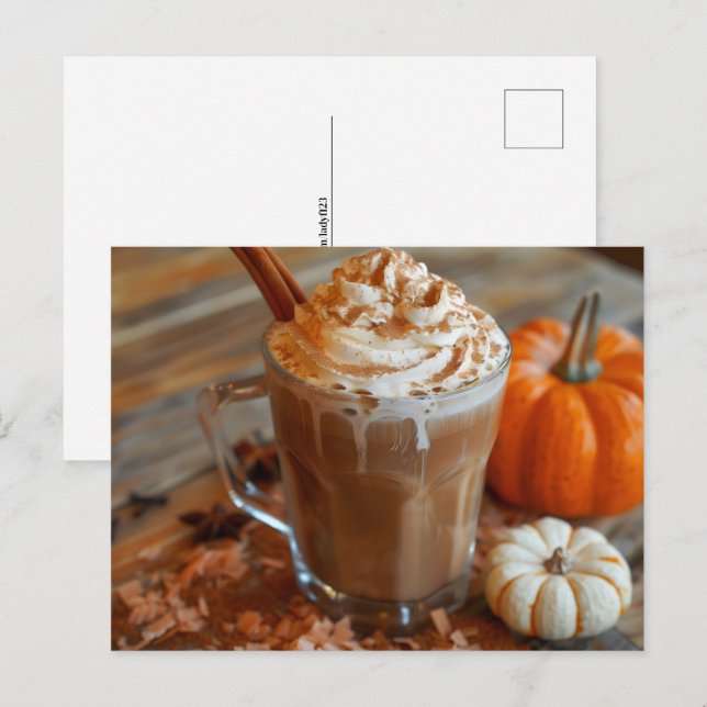 Pumpkin Spice Latte, Postcrossing Postcard (Front/Back)