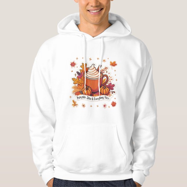 Pumpkin Spice Latte Vibes Cosy Autumn Coffee Lover Hoodie (Front)