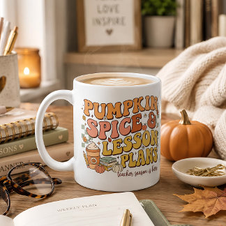 Pumpkin Spice Lesson Plans Retro Fall Teacher Gift Coffee Mug