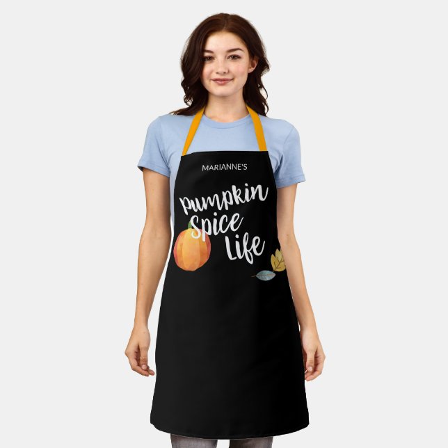 Pumpkin Spice Life & Name Apron (Worn)