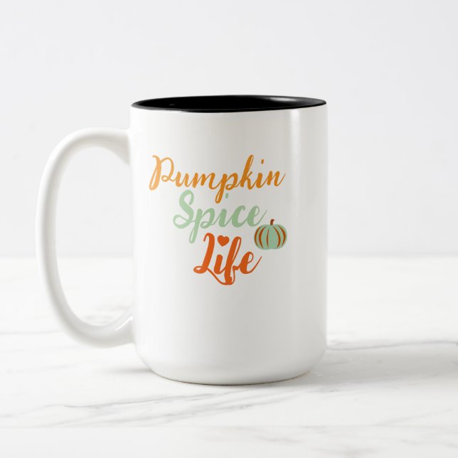 Pumpkin Spice Life Two-Tone Coffee Mug (Left)