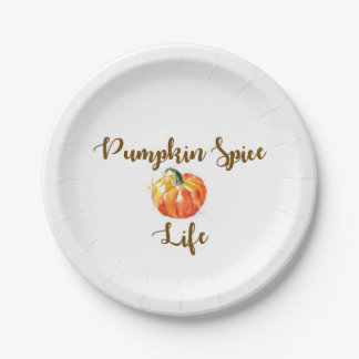 Pumpkin Spice Life watercolor paper plates