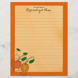 Pumpkin Spice - Lined Custom Letterhead