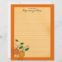 Pumpkin Spice - Lined Paper Sheet