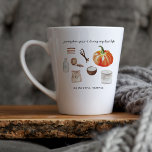 Pumpkin Spice Lover | Monogram Latte Mug<br><div class="desc">Funny pumpkin spice quote latte mug featuring great typography and watercolor pumpkin spice recipe. These make great gifts! Stuff a few goodies inside and make someone's day! Add your custom wording to this design by using the "Edit this design template" boxes on the right hand side of the item, or...</div>