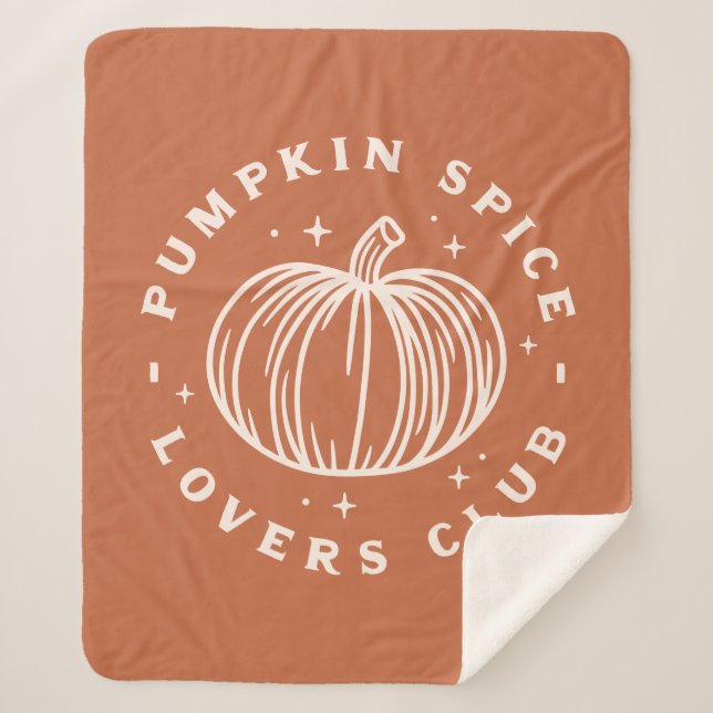 Pumpkin Spice Lovers Club Sherpa Blanket (Front)